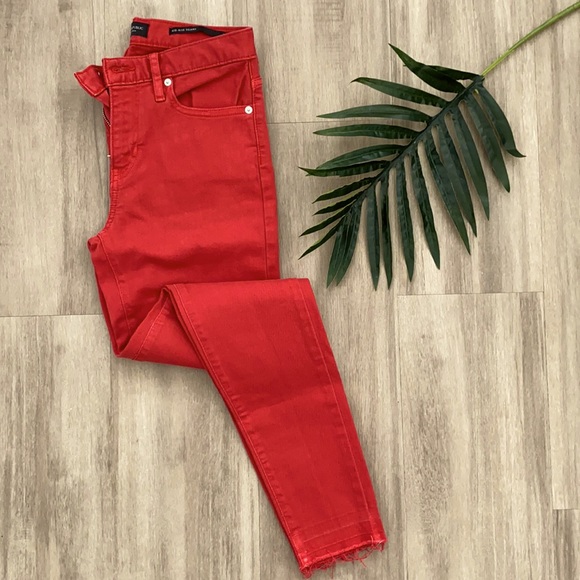 Banana Republic Denim - Banana Republic Red Mid-Rise Skinny Jeans